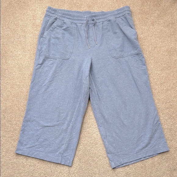 Athleta Farallon Heathered Blue Wide Leg Crop High Rise Pants Plus Size 22 - Picture 2 of 9